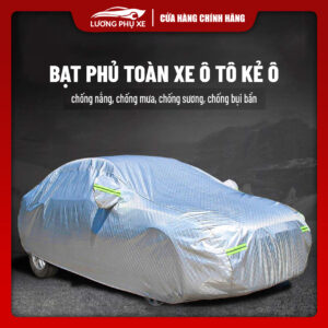 Bạt Phủ Toàn Xe Chất Liệu Kẻ Ô (Tráng Nhôm) – Chống Mưa, Chống Nắng, Chống Nóng, Chống Xước