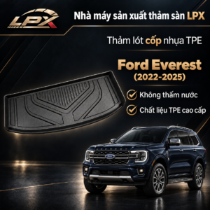 Thảm Lót Cốp Ô Tô Nhựa TPE Ford Everest (2022-2025) Đúc 3D Chống Nước - LPX