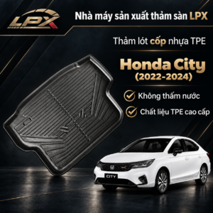 Thảm Lót Cốp Ô Tô Nhựa TPE Honda City (2022-2025) Đúc 3D Chống Nước - LPX