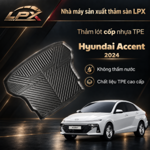 Thảm Lót Cốp Ô Tô Nhựa TPE Hyundai Accent (2024-2025) Đúc 3D Chống Nước - LPX