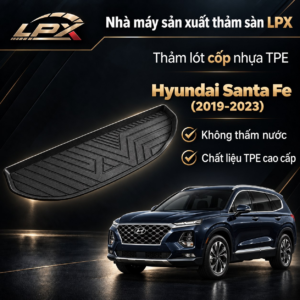 Thảm Lót Cốp Ô Tô Nhựa TPE Hyundai Santa Fe (2019-2023) Đúc 3D Chống Nước - LPX