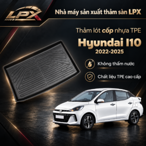 Thảm Lót Cốp Ô Tô Nhựa TPE Hyundai i10 (2022-2025) Đúc 3D Chống Nước - LPX