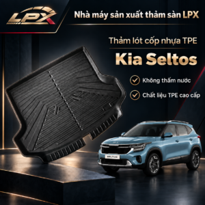 Thảm Lót Cốp Ô Tô Nhựa TPE Kia Seltos (2022-2025) Đúc 3D Chống Nước - LPX