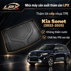 Thảm Lót Cốp Ô Tô Nhựa TPE Kia Sonet (2022-2025) Đúc 3D Chống Nước - LPX