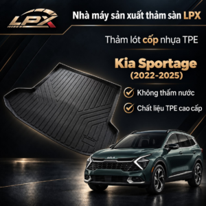 Thảm Lót Cốp Ô Tô Nhựa TPE Kia Sportage (2022-2025) Đúc 3D Chống Nước - LPX