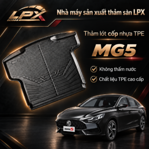 Thảm Lót Cốp Ô Tô Nhựa TPE MG 5 (2022-2025) Đúc 3D Chống Nước (Bản MT & AT) - LPX