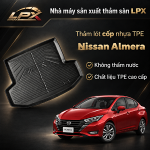 Thảm Lót Cốp Ô Tô Nhựa TPE Nissan Almera Đúc 3D Chống Nước - LPX