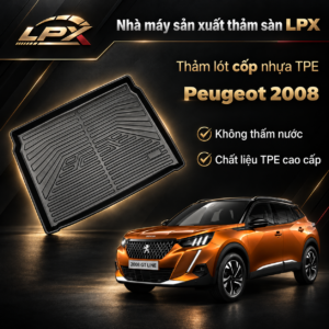 Thảm Lót Cốp Ô Tô Nhựa TPE Peugoet Peugeot 2008 (2018-2025) Đúc 3D Chống Nước - LPX