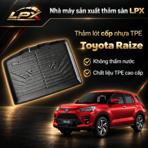 Thảm Lót Cốp Ô Tô Nhựa TPE Toyota Raize Đúc 3D Chống Nước - LPX