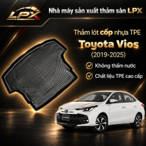 Thảm Lót Cốp Ô Tô Nhựa TPE Toyota Vios (2019-2025) Đúc 3D Chống Nước - LPX